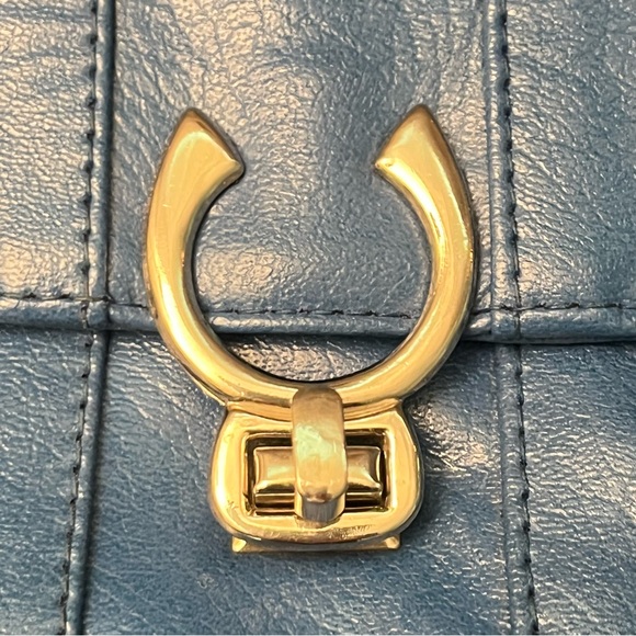 Vintage Boscha Lederwaren Modell Blue Soft Leather Clutch Bag Made West Germany - Picture 3 of 11